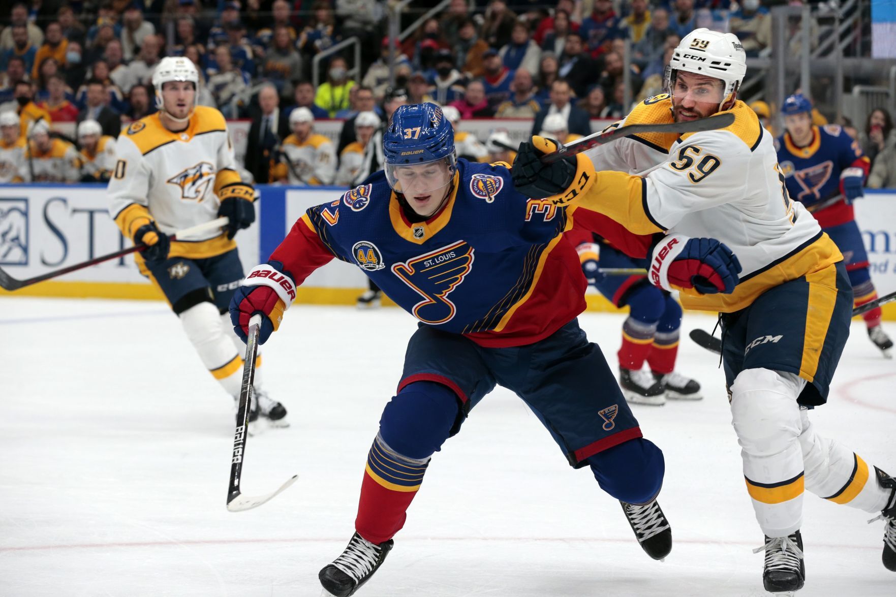 Blues host Predators